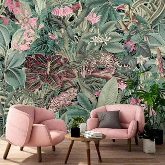 Fototapete, Tropische Pflanzen Vögel - Andrea Haase 