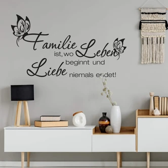 Wandtattoo Familie ist wo Leben beginnt... 