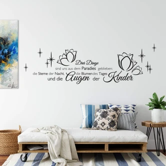 Wandtattoo Drei Dinge sind uns aus dem Paradies geblieben... 