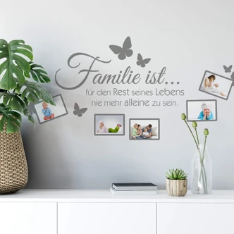 Wandtattoo Familie ist... mit Platz für Fotos 