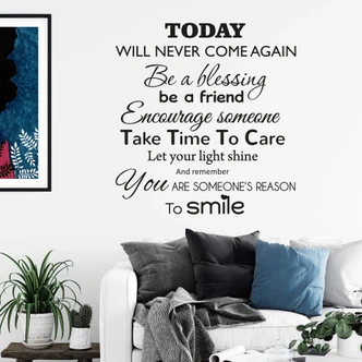 Today will never come again... Wall sticker 