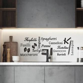 Wandtattoo Pastasorten 3 