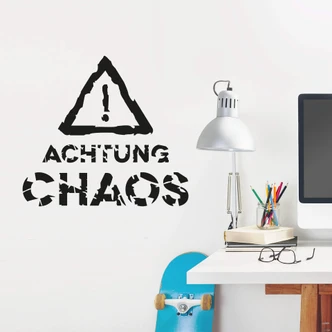 Wandtattoo Achtung Chaos 