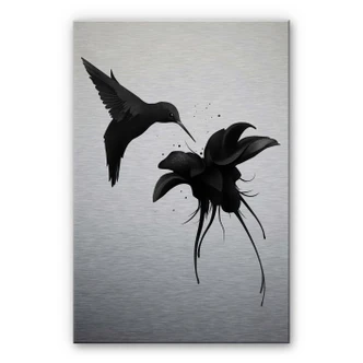 Alu-Dibond Zilver effect - Ireland - Kolibrie 