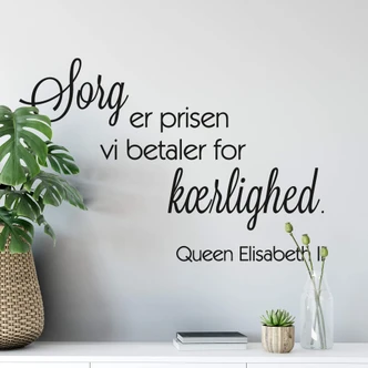 Wallsticker -  Sorg er prisen... 