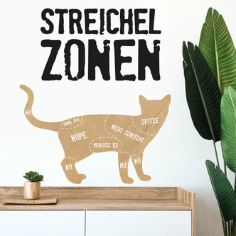 Wandtattoo Streichelzonen Katze 