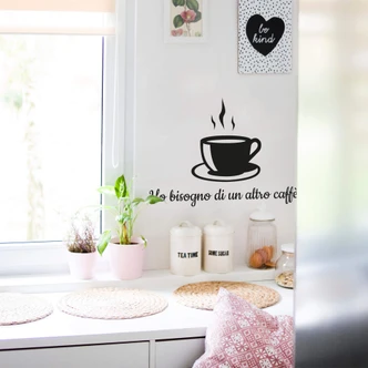 Wandtattoo Ho bisogno di un altro caffè Wandtattoo Ho bisogno di un altro caffè