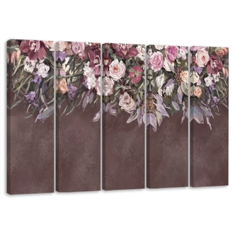 Leinwandbild 5 teilig, Blumen überwachsen 