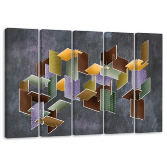 Leinwandbild 5 teilig, 3D -Rätsel 