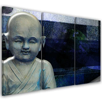 Leinwandbild 3-teilig, Buddha Feng Shui Meditation 