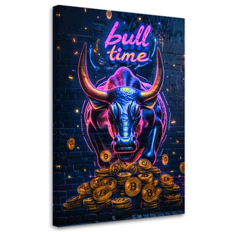 Leinwandbild AI Bull bitcoin 