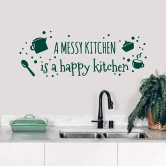 Muursticker a messy kitchen… 