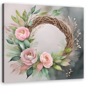 Leinwandbild Rosa Blumen Abstrakt 