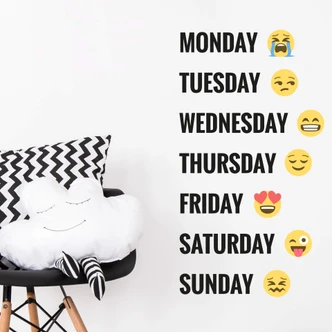 Wall Sticker Emoji Days of the week 