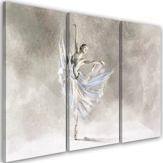 Tableau sur toile 3 volets, Ballerine Pirouet 