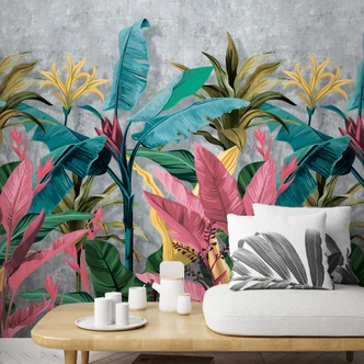 Fototapete mit Blumentotiv, Blumentapete Grau 2.70 x 1.59 cm  