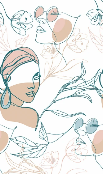 Fototapete mit Grafik, Vliestapete mit Gesichtsgrafik Weiß 2.70 x 1.59 cm 