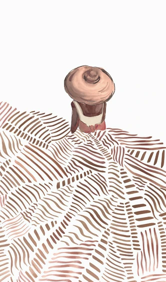 Fototapete in Weiß Braun Kunst Malerisch Grafisch Romantisch 2,70 x 1,59 m 