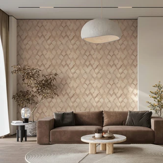 Vliestapete in beige Rauten Illusion 3D-Optik Modern  