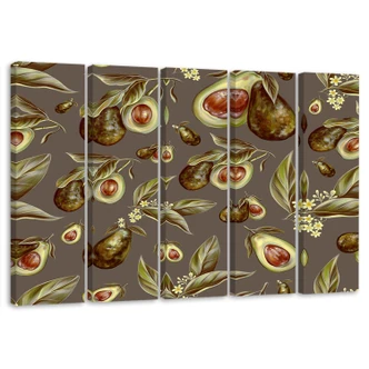 Leinwandbild 5 teilig, Avocado -Hälften 
