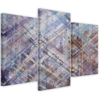 Leinwandbild 3 teilig, Abstrakte geometrische Formen 