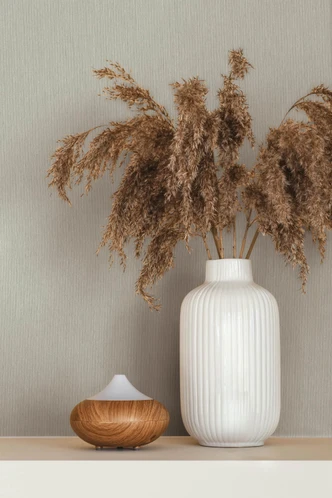 Non-woven wallpaper plain modern in gray  