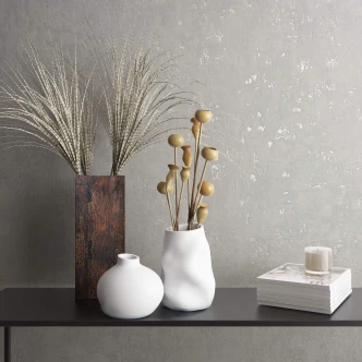 carta da parati testurizzata, carta da parati in tessuto non tessuto Novamur Jackie bianco, grigio 