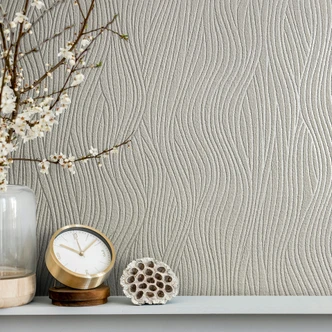 Vliestapete in 3D-Streifenoptik beige Streifen 