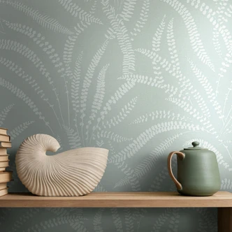 Vliestapete Blätter, Ranken Floral Natur in Grün 