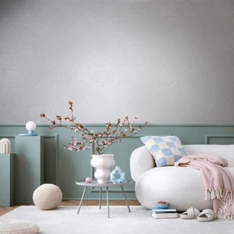 Vliestapete Dreiecke, Geometrisch Grafisch Geometrisch in Weiß 