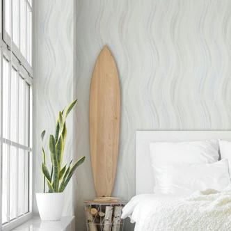 Papel pintado no tejido ondas, rayas gráfico moderno mate en blanco grisáceo Papel pintado no tejido ondas, rayas gráfico moderno mate en blanco grisáceo