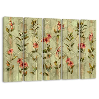 Leinwandbild 5 teilig, Lilia gelbe Blume 