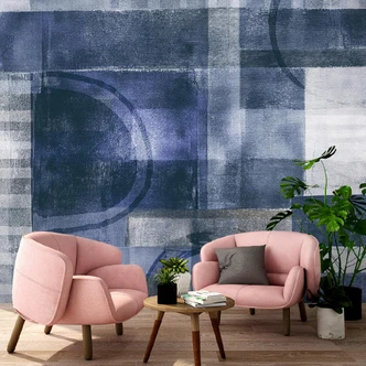 Fototapete, Blaue geometrische Abstraktion - Andrea Haase 