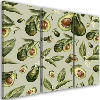 Leinwandbild 3 teilig, Avocado -Hälften 