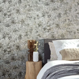 Vliestapete in Betonoptik und leichtem Stein Look silber Struktur 