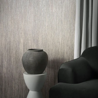 Vliestapete mit leichten Linien und Streifen grau, beige Uni 