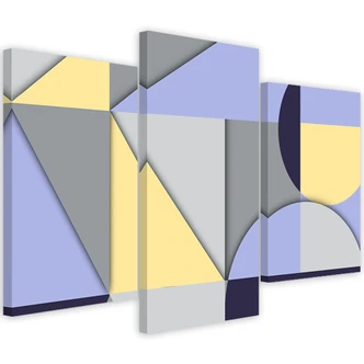 Leinwandbild 3 teilig, Geometrische Abstraktionsformen 