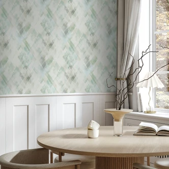 Vliestapete Streifen Grafisch Geometrisch matt in Grün Grau 
