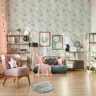 Vliestapete Streifen Grafisch Geometrisch matt in Blau Grau 