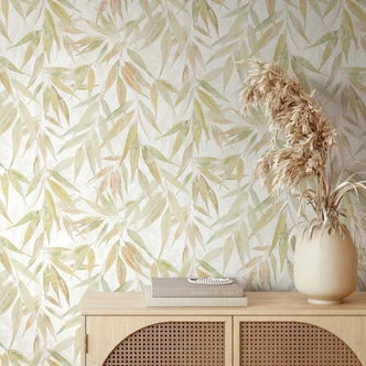 Vliestapete Blätter Floral Natur matt in Weiß Vliestapete Blätter Floral Natur matt in Weiß