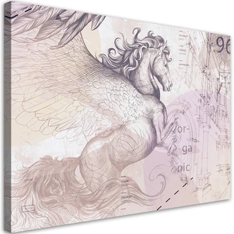 Leinwandbild, Pegasus Pferd Abstrakt 
