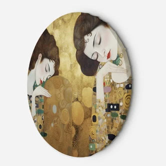 Ronde foto op canvas - Portret van een vrouw in goud - G. Klimt 