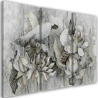 Leinwandbild 3 teilig, Saint Lotos Blumen 