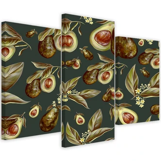 Leinwandbild 3 teilig, Avocado -Hälften 