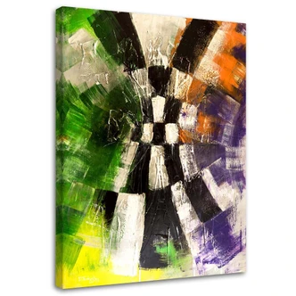 Leinwandbild, Abstrakt Bunt Gemälde 