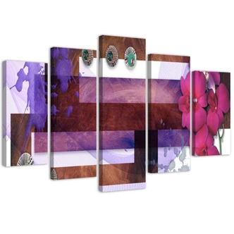 Leinwandbild 5 teilig, Orchidee Abstrakt 