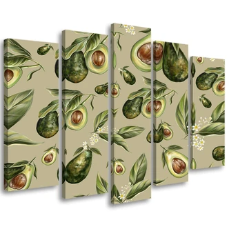Leinwandbild 5 teilig, Avocado -Hälften 