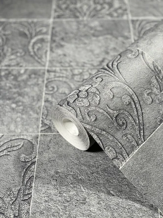 Vliestapete Grafisch Modern in Anthrazit  