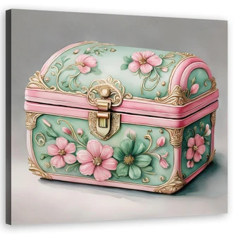 Leinwandbild Retro Vintage Truhe 