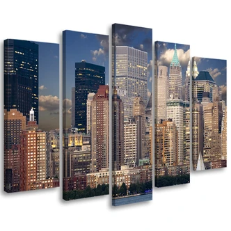 Leinwandbild 5 teilig, New York Manhattan Stadt 